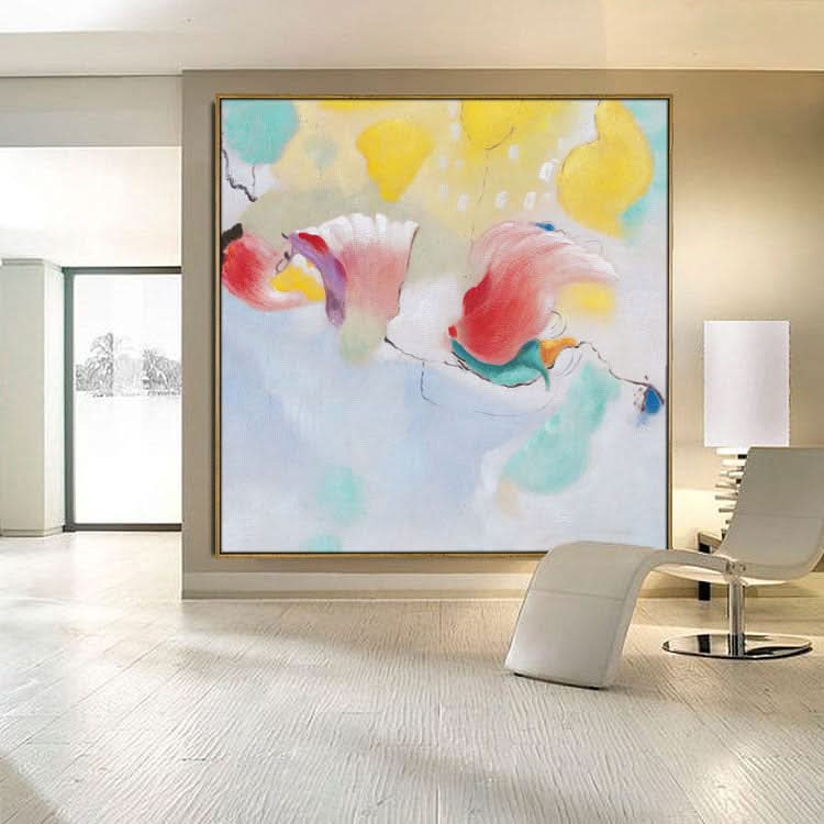 Large Abstract Painting On Canvas Light Blue Painting Contemporary Painting | Ever leave or forsake