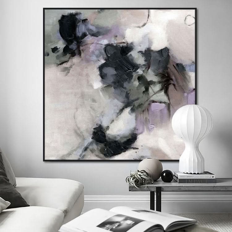 Leinwandbild, Wandkunst, Original-Ölgemälde, Landschaft, großes modernes Gemälde, Handgemälde, Schwarz-Grün-Gemälde | Freunde besuchen 