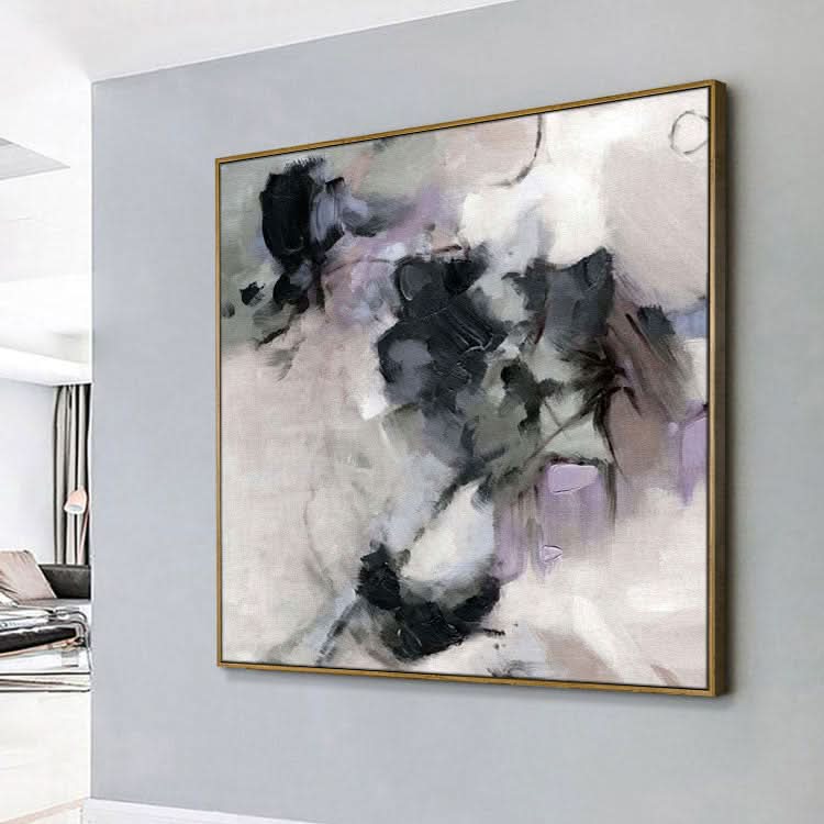 Leinwandbild, Wandkunst, Original-Ölgemälde, Landschaft, großes modernes Gemälde, Handgemälde, Schwarz-Grün-Gemälde | Freunde besuchen 