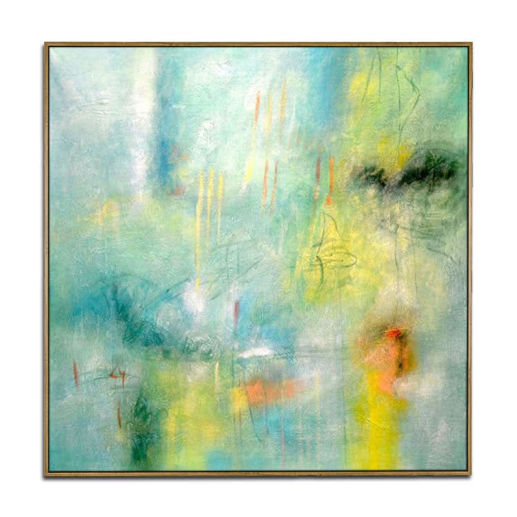 Moderne Kunstgemälde, handgemaltes Ölgemälde, übergroßes Gemälde, goldblaues Gemälde, Kunstwerk | Todesblick 