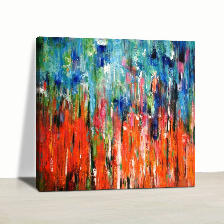 Oversized Painting Painting Handmade Large Canvas Art Original Oil Painting Abstract Art Canvas Red And Green Painting Blue Painting | Vigorous growth