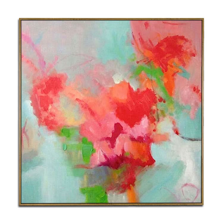 Gemälde, handgefertigt, Weltkarte, abstrakte Leinwand, Wandkunst, rotes Gemälde | China 