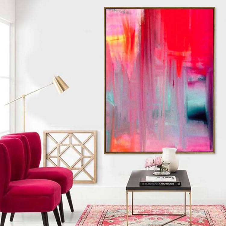 Rötung der Haut - handgefertigtes modernes Wandkunst-Acrylgemälde auf Leinwand 