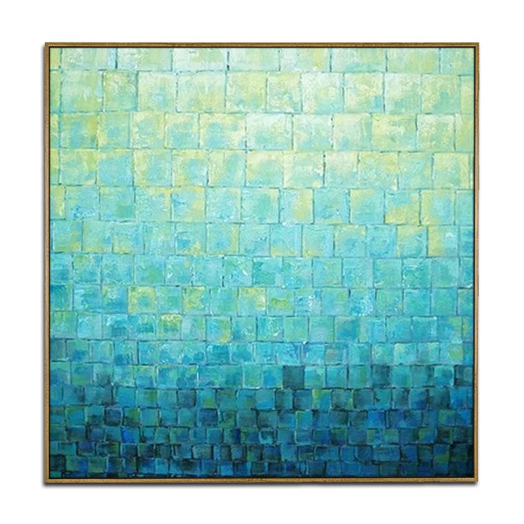 Extra Large Handmade Turquoise Abstract Wall Art Modern Canvas Wall Painting