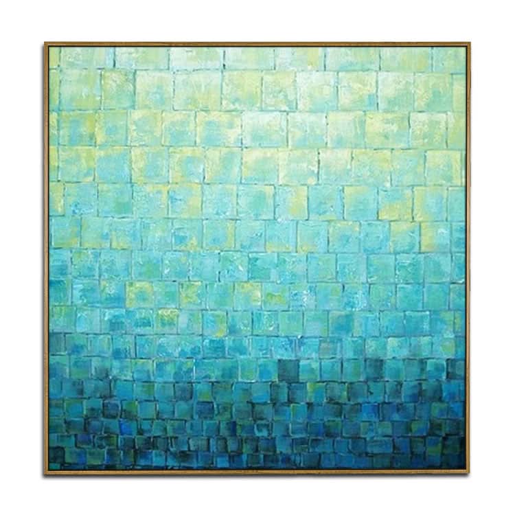 Extra großes handgemachtes türkises abstraktes Wandkunst-Modernes Leinwand-Wandgemälde 