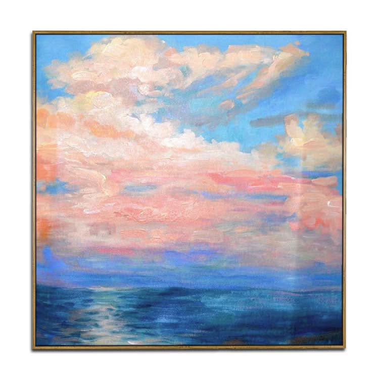 Handgemachtes Ölgemälde Original Ölgemälde Landschaft Extra groß Abstrakte Kunst Leinwand Großes modernes Gemälde | Wehmütige Ozeane ruhig und rot 