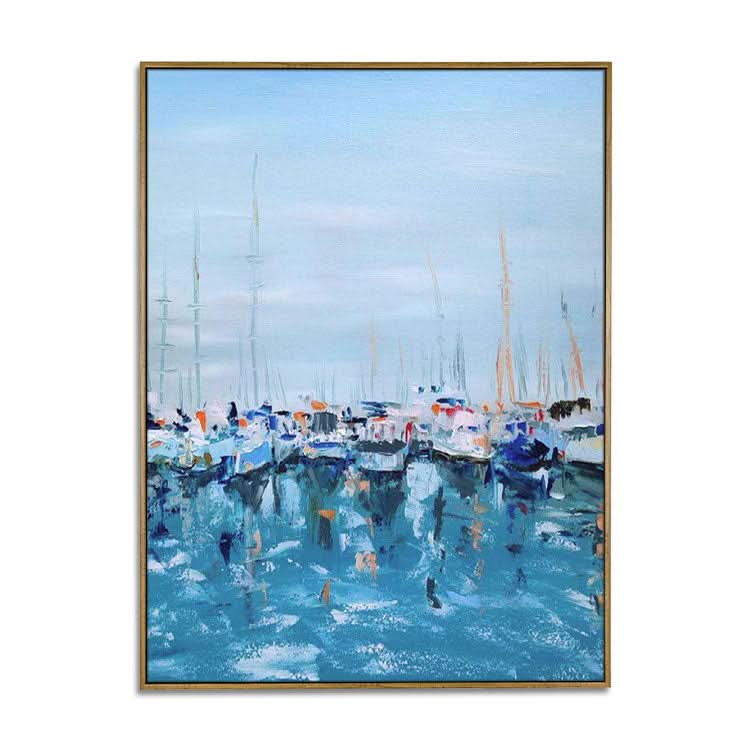 Port - Handgemachtes Ozean-Wandbild auf Leinwand 