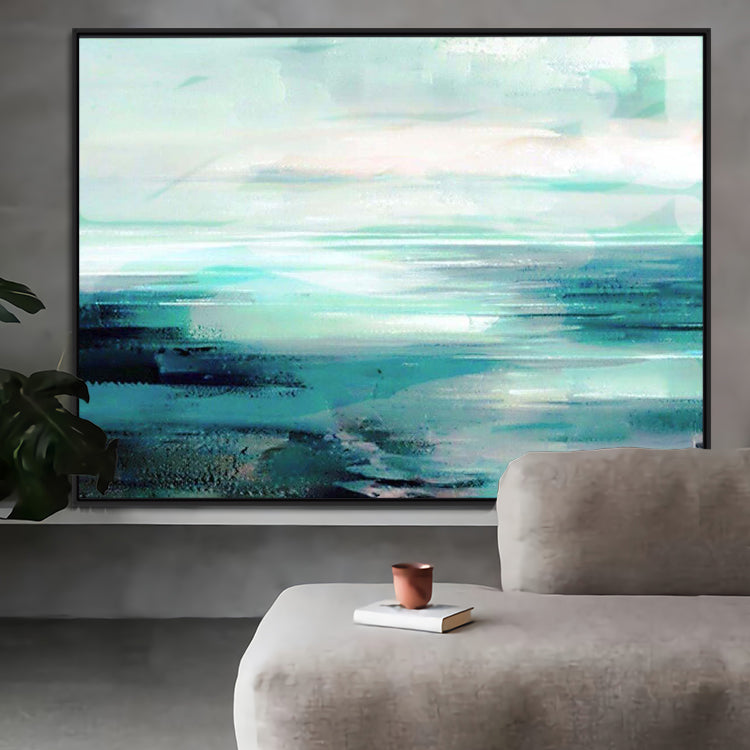 Landscape painting water sky connected