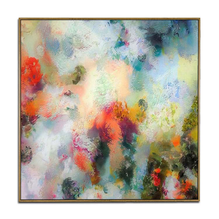 Ölgemälde Handgemälde Ölgemälde Leinwand Großformat Wohndekor Wandkunst Moderne Wanddekoration Ölgemälde Rot und Gelb Gemälde | Die Pilgerreise 