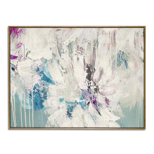 Beige wall art Blue Canvas Art Abstract Acrylic Painting | Phenix