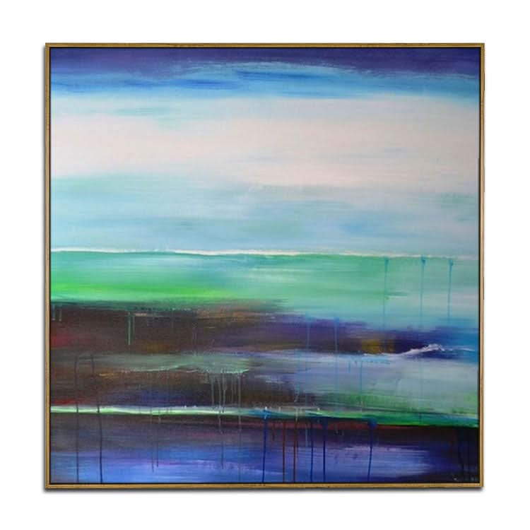 Handmade Canvas Oil Painting Big Size Painting Oil Painting Original Modern Acrylic Painting Green Blue Wall Art Painting | Wetland landscape