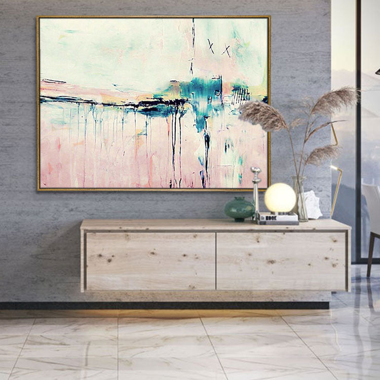 Beauty In The Far Away - Hand Painted Landscape Wall Art Abstract Oil Painting On Canvas