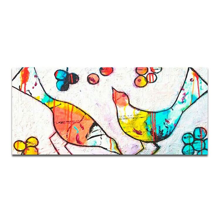 Vögel Handgemachtes Ölgemälde Hängende Wandkunst Große Leinwand Kunst Wohndekor Wandkunst Grünes Gemälde Original Kunstwerk Hellblaues Gemälde Modernes Gemälde | Futtersuchende Vögel 