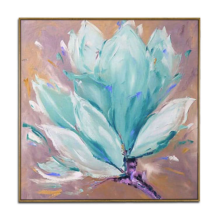Buntes Gemälde Weißes abstraktes Gemälde Rote abstrakte Kunst Blaue Wandkunst Modern | Blühende Blumen 