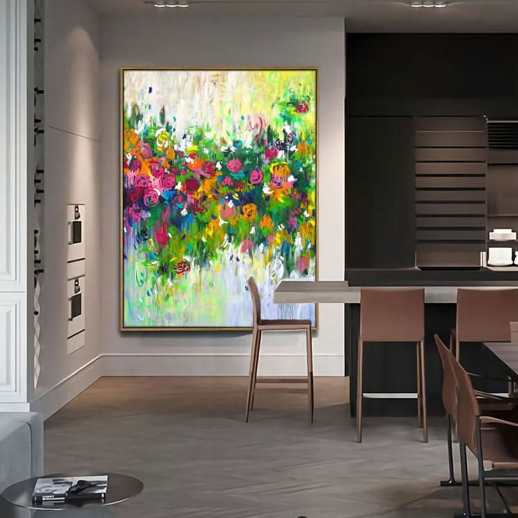 Der schönste Moment des Lebens - Handgemachtes florales Wandgemälde Abstrakte Wandkunst 