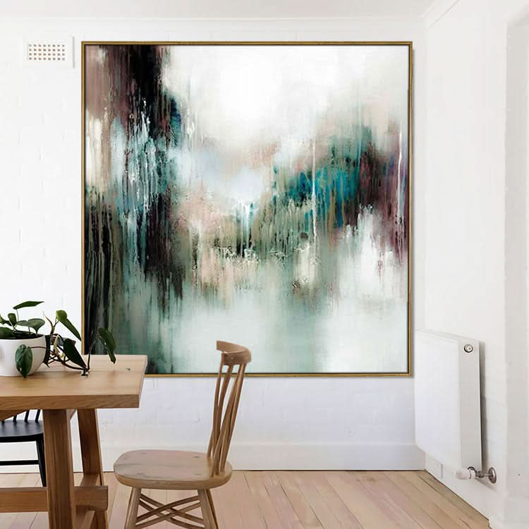 Hand Painting Oil Canvas Original Oil Painting Large Canvas Art Wall Art Canvas Green Black Painting Artwork | The world outside the window