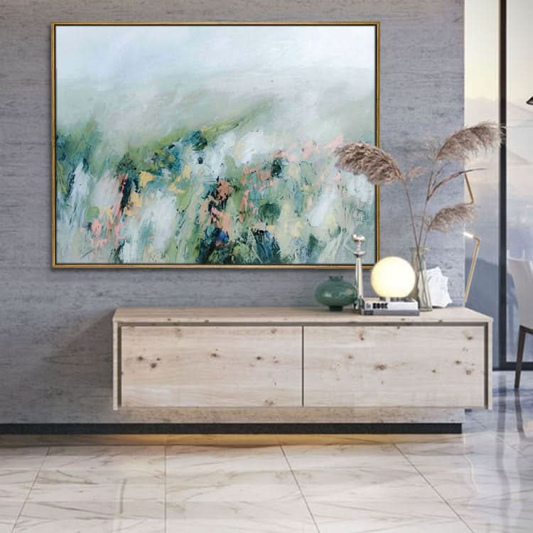 Früher Frühling - Handgemaltes Landschaftsölgemälde Abstrakte Leinwand Wandkunst 