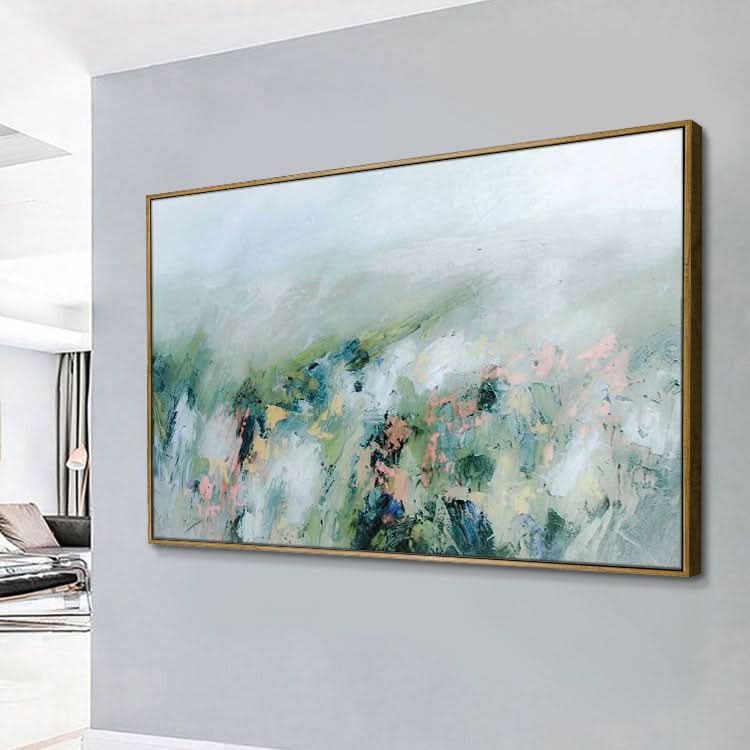 Früher Frühling - Handgemaltes Landschaftsölgemälde Abstrakte Leinwand Wandkunst 