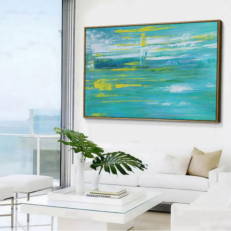 The Breeze Is Blowing And The Clouds Are Drifting - Handmade Landscape Wall Art Abstract Oil Painting on Canvas