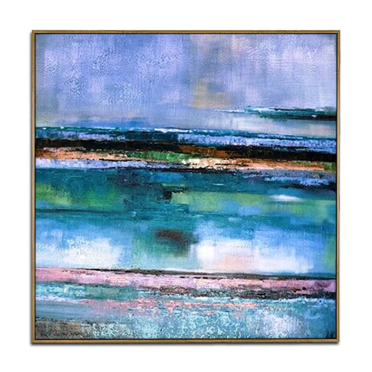 Großes modernes Gemälde Ölgemälde Handgemälde Moderne Gemälde Großes blaues Gemälde | Mondlicht und das Meer 