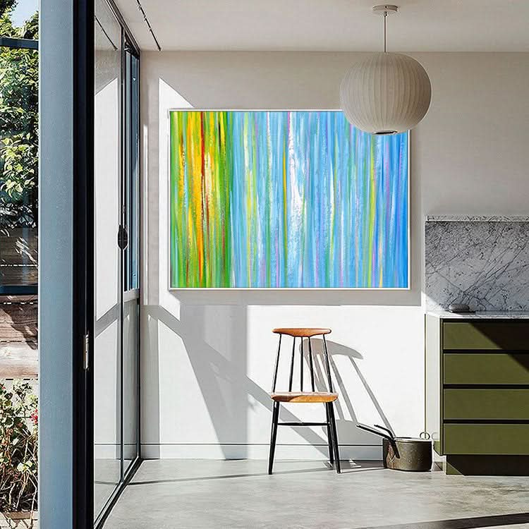 Rainbow Feels - Handgemachtes Gemälde Abstrakte Wandkunst für Restaurant 