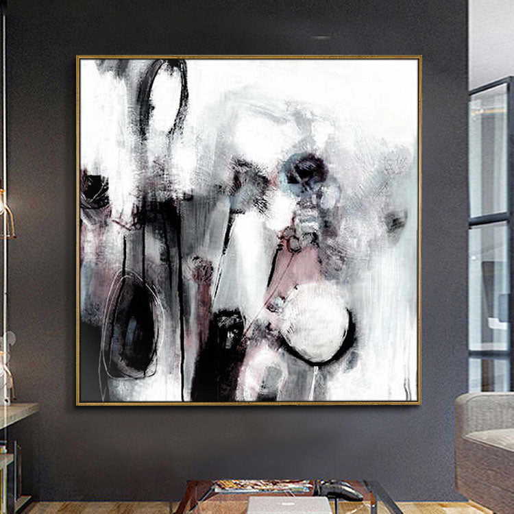 Black White Wall Art Painting Oil Painting Modern Oil Painting Original Large Modern Painting | A scene of horror