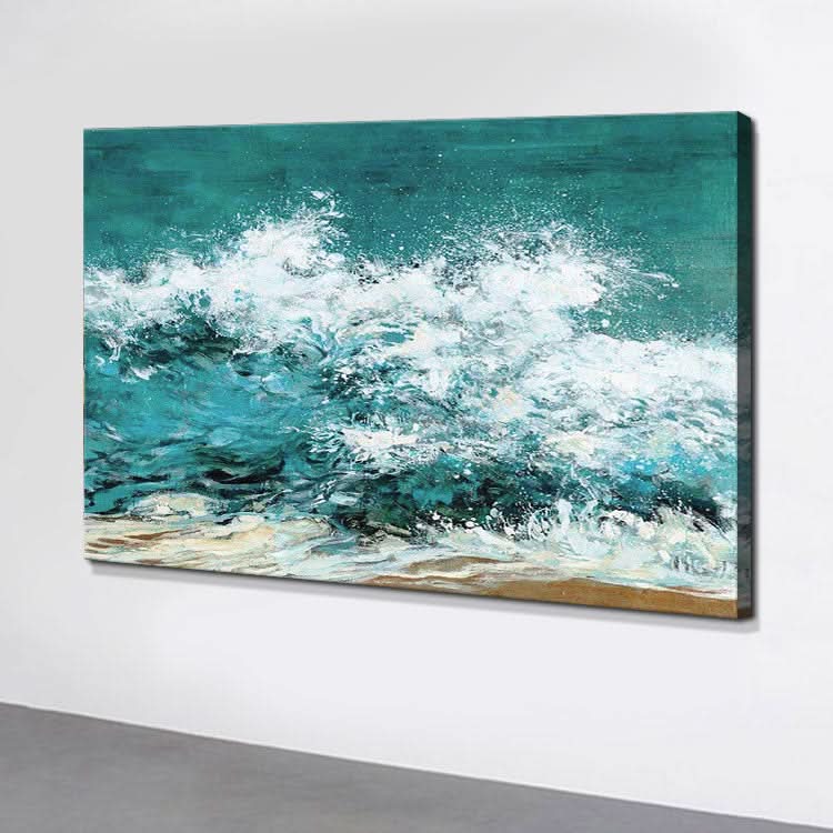 Tumbling Wave - Handgemachtes Wandbild mit Meereslandschaft auf Leinwand 