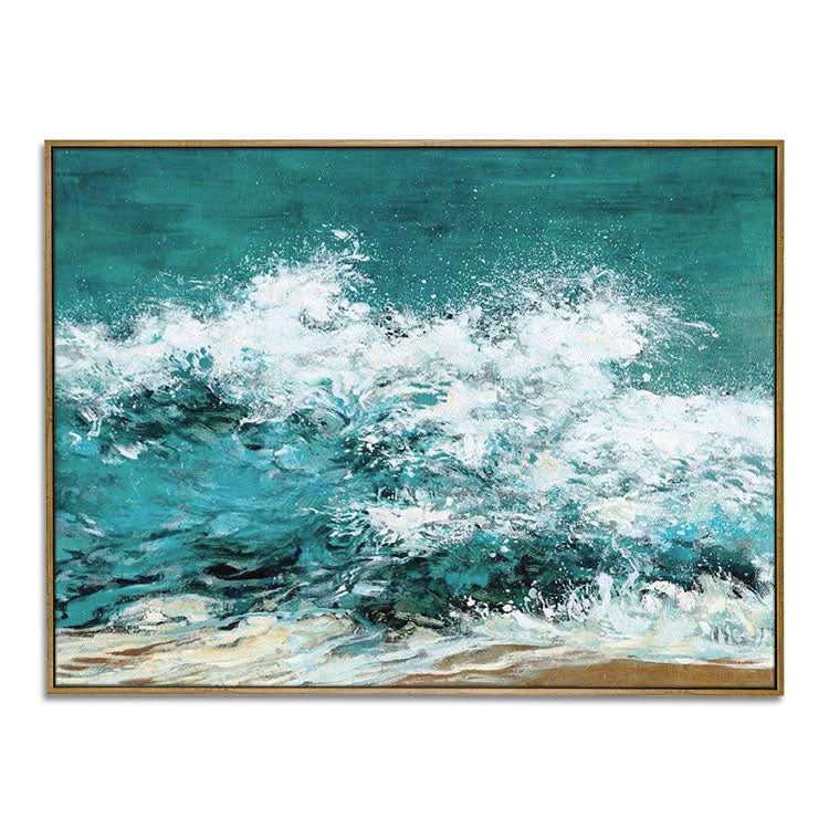 Tumbling Wave - Handgemachtes Wandbild mit Meereslandschaft auf Leinwand 
