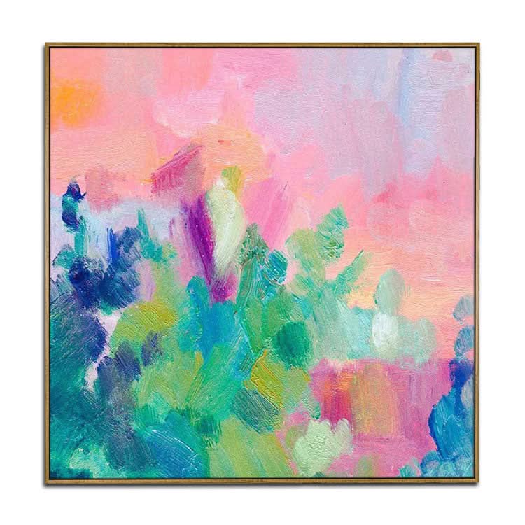Gemälde Handgefertigtes Original-Ölgemälde Große Leinwandkunst Schlafzimmer Rotes Gemälde Blaues Gemälde Grüne Kunstleinwand | Die Wechselfälle des Lebens 