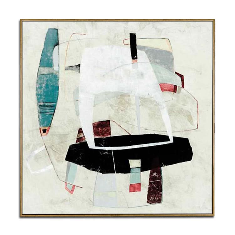 Gemälde Handgefertigtes großes Gemälde auf Leinwand Originalkunst Modernes Acrylgemälde Beige Gemälde Weißes Gemälde Schwarze Kunstleinwand | Der Raum 
