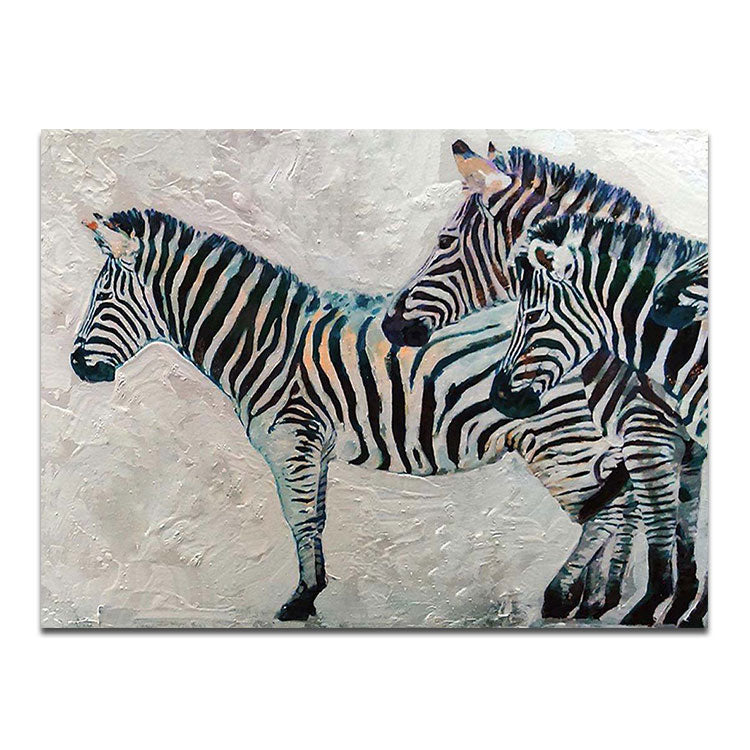 Zebra - Handmade Zebra Oil Painting on Canvas Animal Wall Art