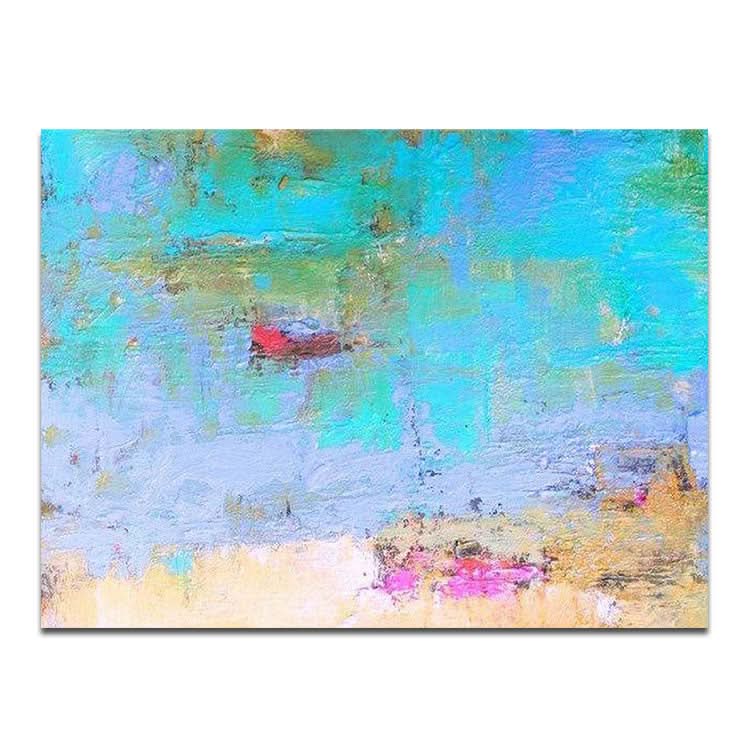 Abstraktes Gemälde, Original, großes Gemälde, Küstenlandschaftsgemälde, Strukturkunst, abstraktes Acrylgemälde auf Leinwand | Lotusteich 