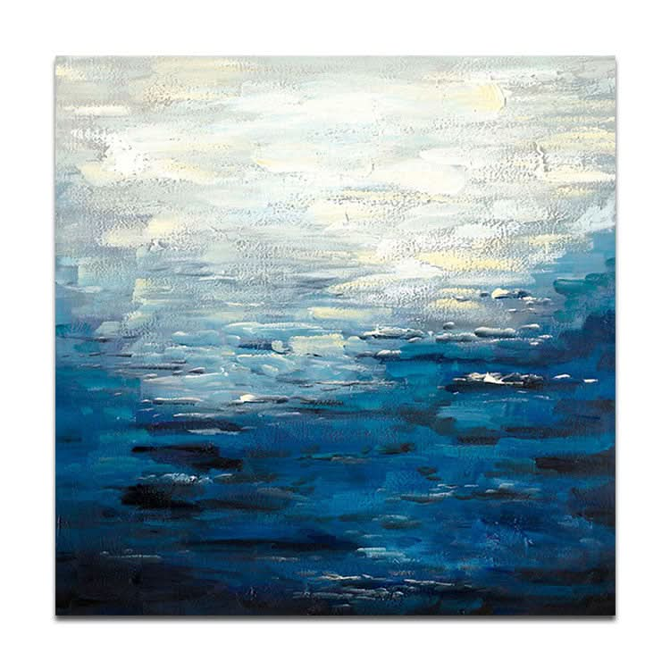 Oil Painting Hand Painted Original Art Painting Big Size Painting Deep Blue Gold Painting Contemporary Art | The break of dawn