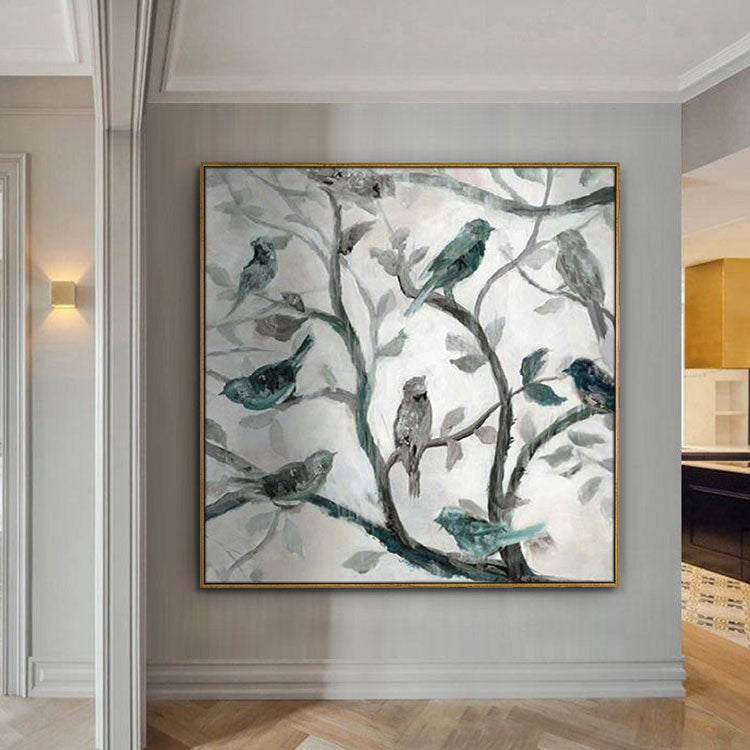 Large Modern Painting Simple Art Wall Decor Art Large Canvas Art Oil Hand Painting | The birds