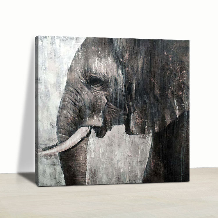 Large Abstract Elephant Painting Cute Elephant Oil Painting Original Impasto Painting Oversized Elephant Painting Abstract  | Elephant's Sorrow