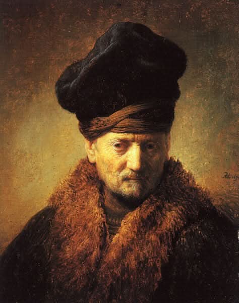 Büste eines alten Mannes mit Pelzmütze