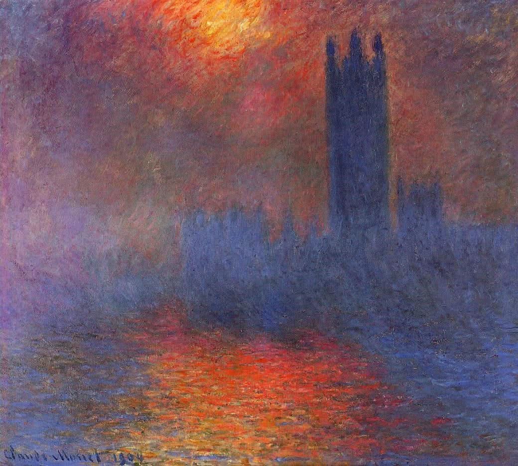Houses of Parliament Wirkung von Sonnenlicht im Nebel 1