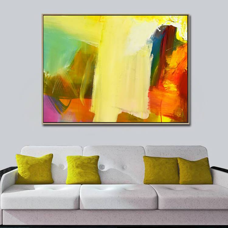 Waterfall Painting on Canvas - Hand Painted Waterfall Painting on Canvas Wall Art Modern