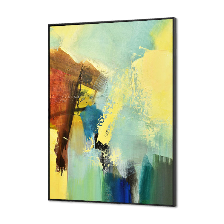 Living Room Wall Art Red and Yellow Abstract Painting | Sailing - Handpainted Abstract Canvas Wall Art Sailing PaintingP