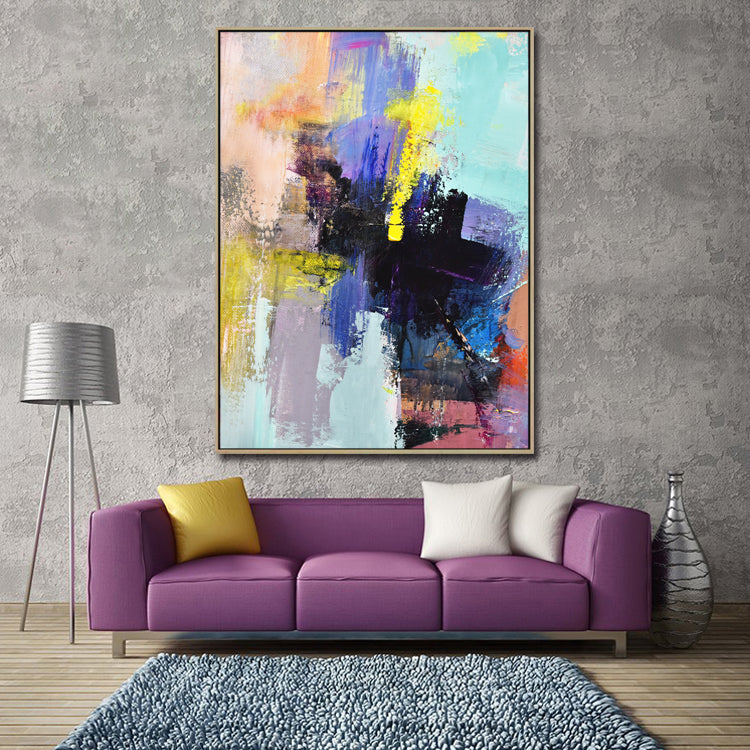 Brave the Wind and The Waves - Hand Painted Abstract Canvas Painting Contemporary Wall Art