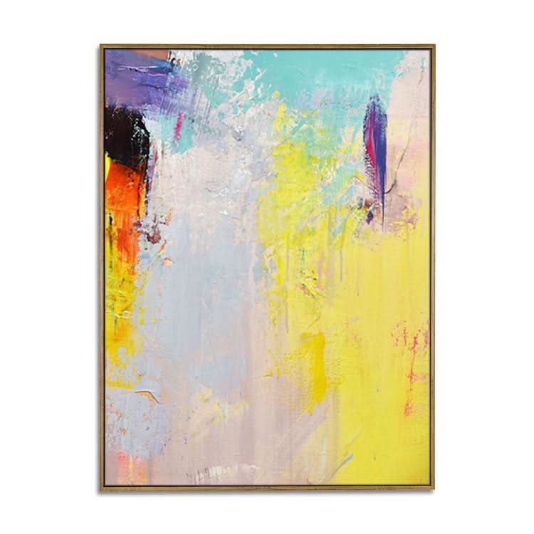 Goldener Wasserfall - Handgemaltes Wasserfallgemälde, Landschaftsgemälde auf Leinwand, Wandkunst 