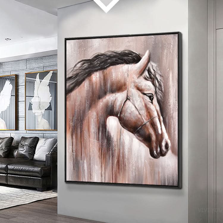 Bedauern Sie den Abschied – handgefertigte moderne Wandkunst, Wohnaccessoires, Pferdegemälde in Öl auf Leinwand 