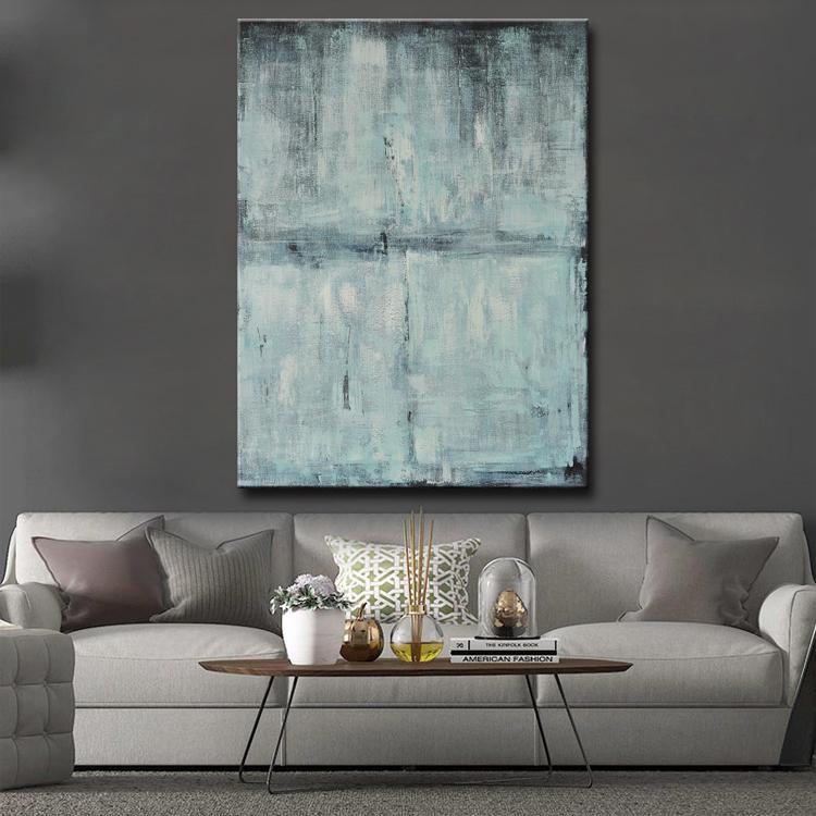 Fog Island - Handmade Modern Abstract Wall Art Painting in Oil on Canvas