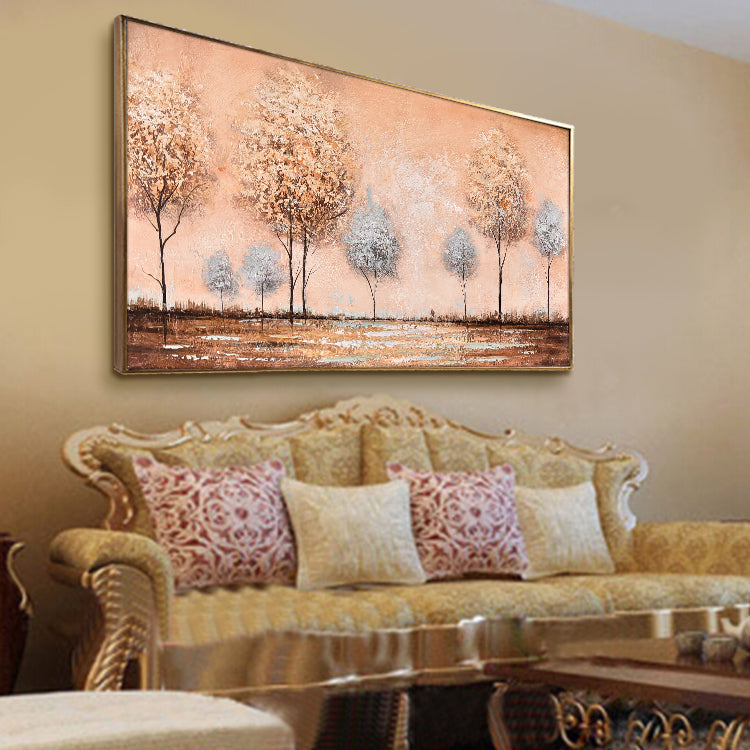 The Setting Sun is Infinitely Good, But Near Dusk - Hand made Tree Wall Art Sunset Canvas Oil Painting