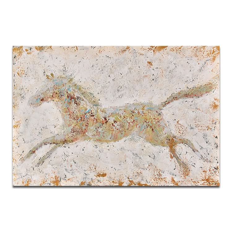 Das springende Pferd - handgefertigtes Pferdekunst-Leinwandbild, Tierölgemälde 