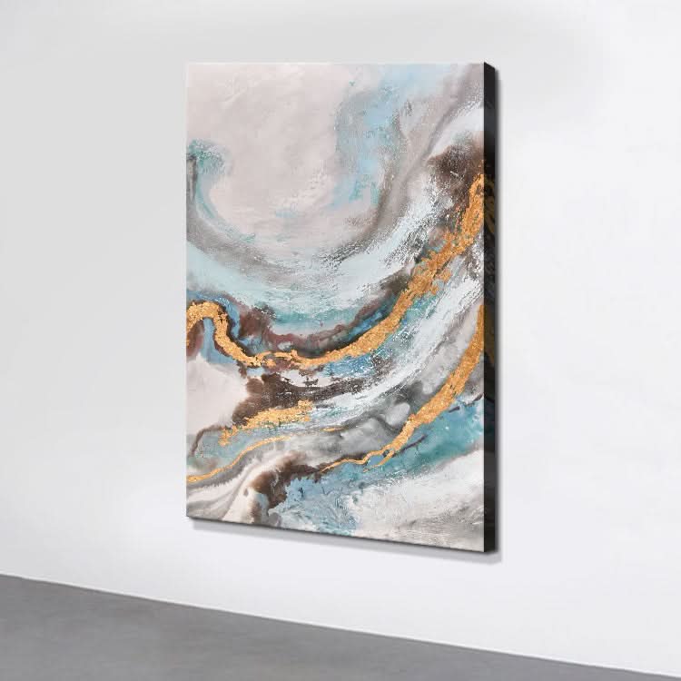 Räumliche Illusion - Handgemachte moderne Goldfolienkunst-Malerei 