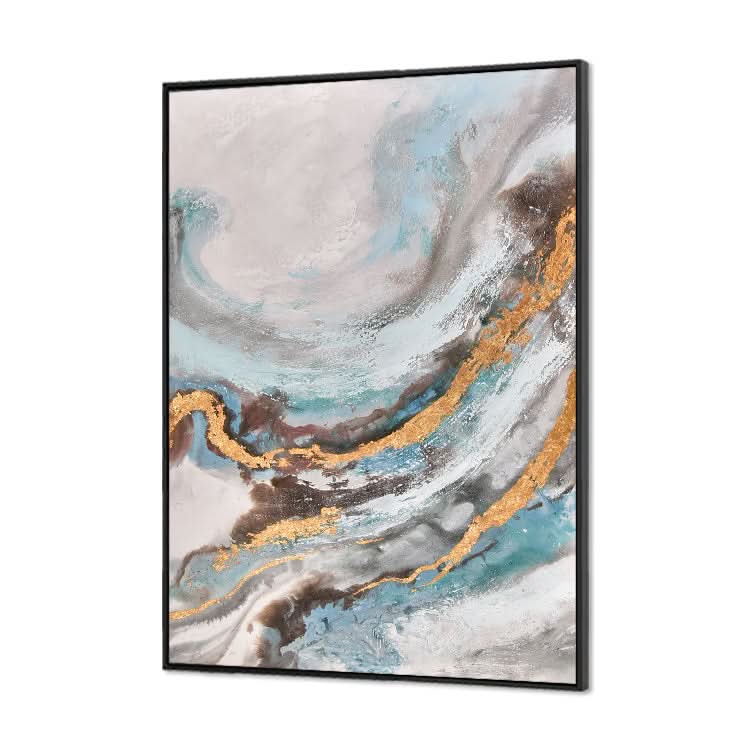 Räumliche Illusion - Handgemachte moderne Goldfolienkunst-Malerei 