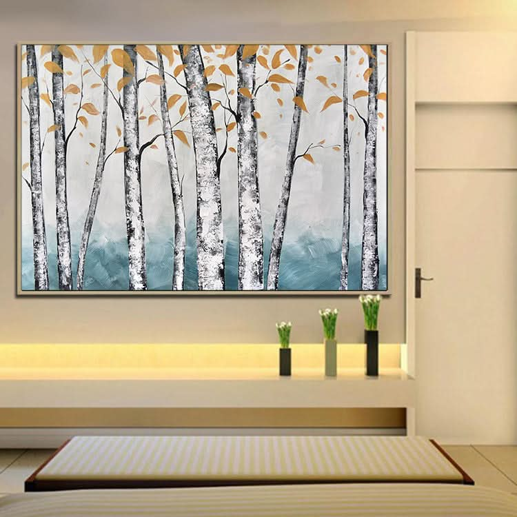 The Breath Of Spring - Village Scenery Handmade Painting Tree Wall Art