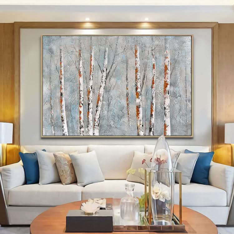 Grove - Handmade Birch Forest Canvas Painting Tree Wall Art