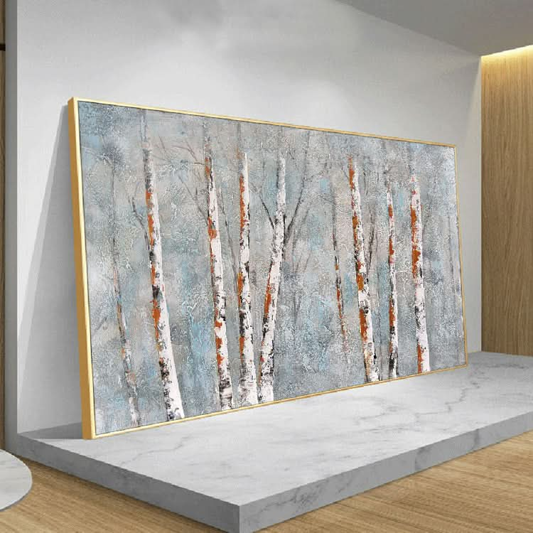 Grove - Handmade Birch Forest Canvas Painting Tree Wall Art